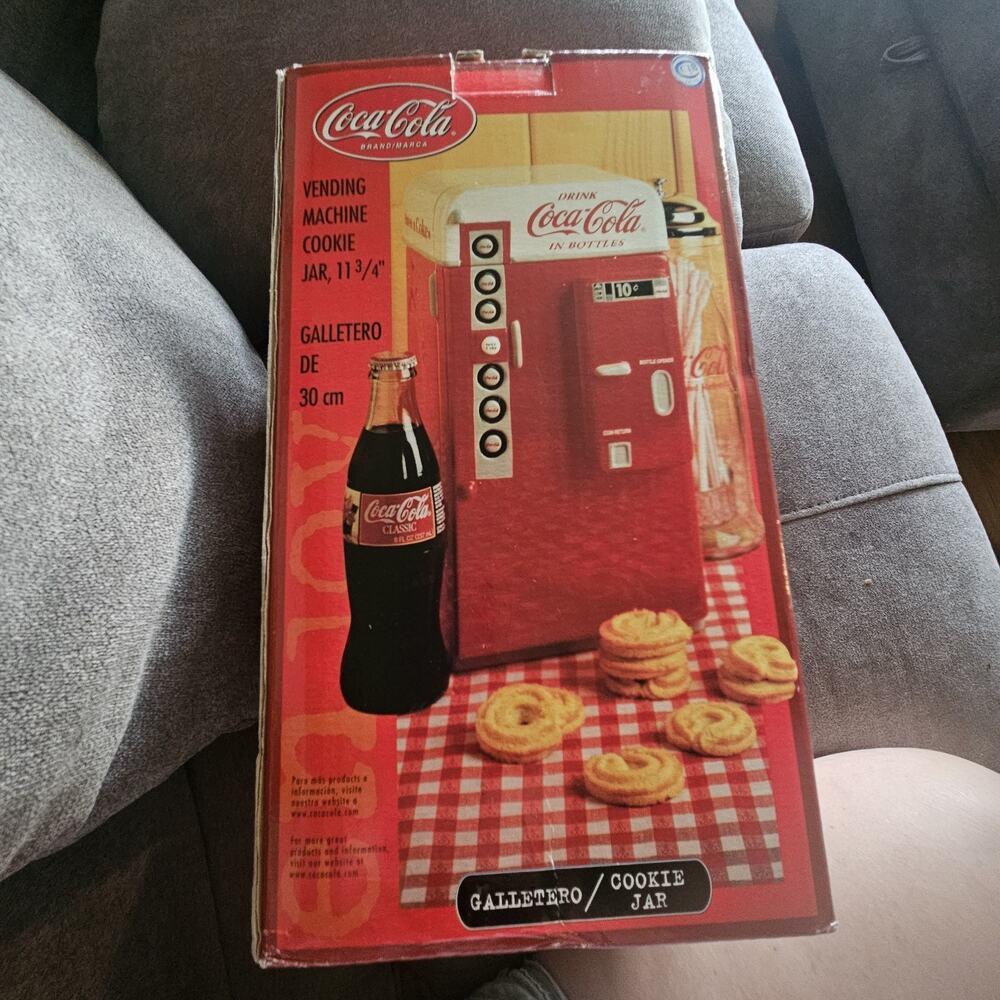 2001 Coca-Cola Vending Machine Cookie Jar by Gibson is a medium-sized